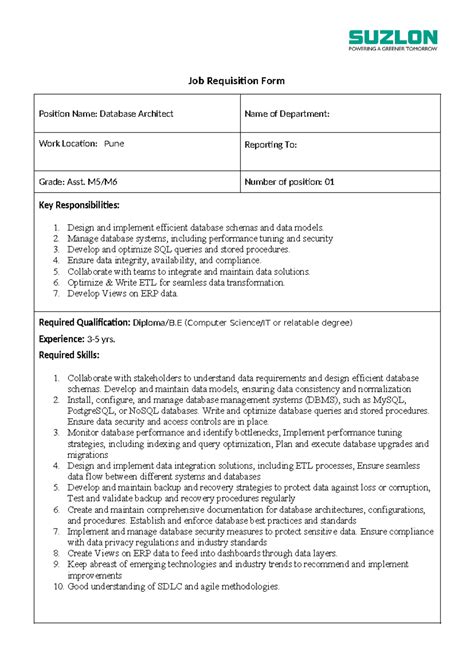 JD-CS Engg - ST - JD for CS Eng - Job Requisition Form Position Name ...