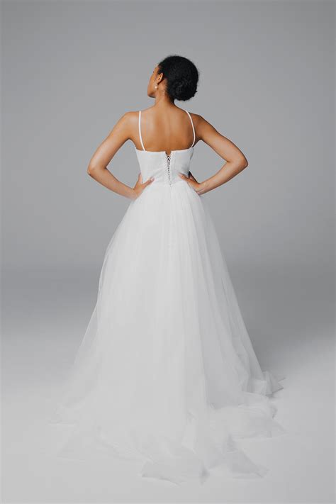 Simple short wedding dress with sleeves, long sleeve crepe wedding dress, civil wedding dress ...