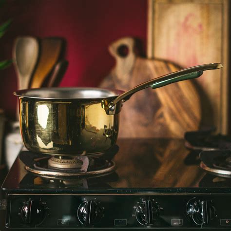 Pure Brass Saucepan with Insulated Handles – P•TAL