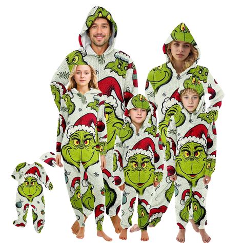Bootesun Christmas Griinch Onesie Pajamas Printing Sets, Christmas ...