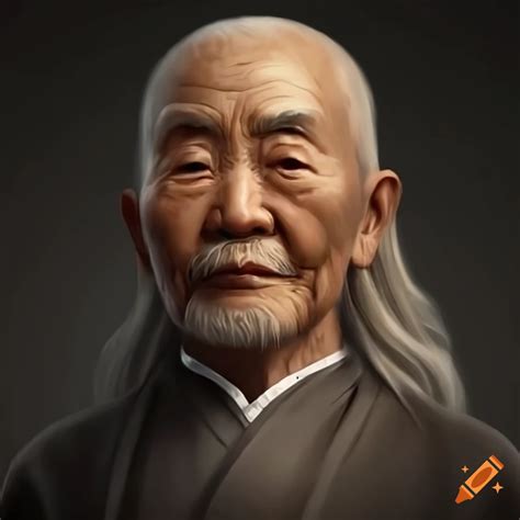 Portrait of a wise old asian man on Craiyon