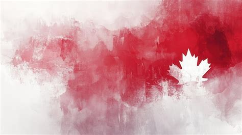 Abstract illustration featuring a red and white canadian flag with a ...