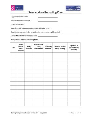 Fillable Online 177 KB 26th Apr 2017 Bathing Temperature Recording Form ...