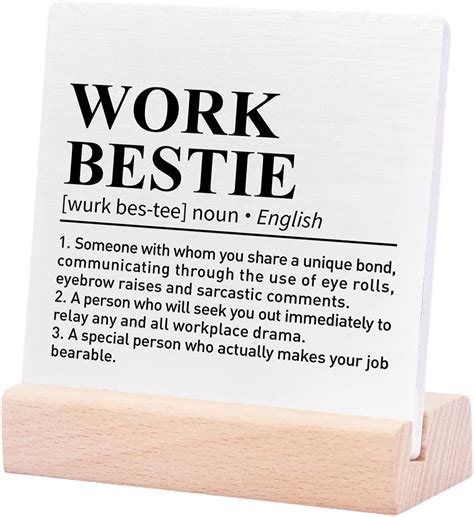 Ceramic Sign 4x4Inch Colleague To Friend Gifts Work Bestie Definition ...