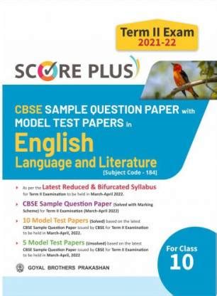 Score Plus CBSE Sample Question Paper with Model Test Papers in English ...