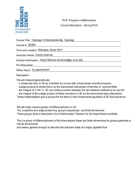 Fillable Online m.gc.cuny.edusitesdefaultPh.D. Program in Mathematics ...