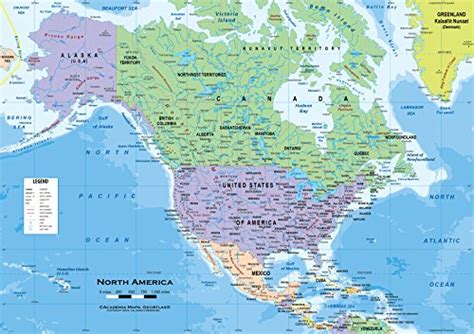 Academia Maps North America Wall Map Fully Laminated Classroom Style ...