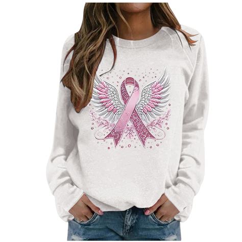 Breast Cancer Awareness Women Sweatshirts October Pink Ribbon Graphic ...