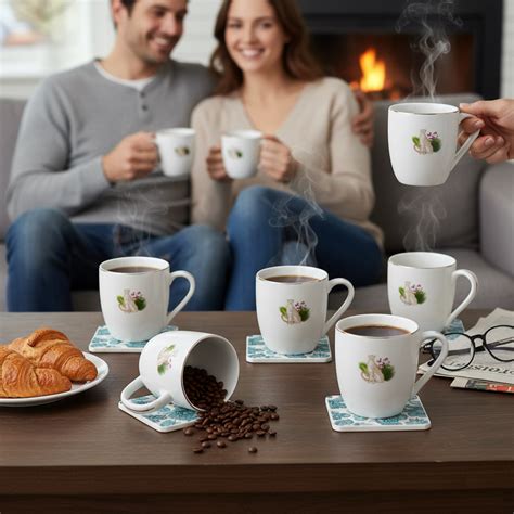 JCPL Oscar Pristine Coffee & Tea Mugs Set of 6 (PS407) – Clay Craft India