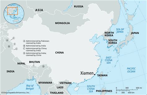 Xiamen City Map Map Xiamen Fujian All Major Minor Stock Vector