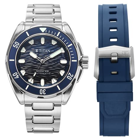 Buy Online Titan Zero Hour Diver's 300m Automatic Analog with Blue Dial ...