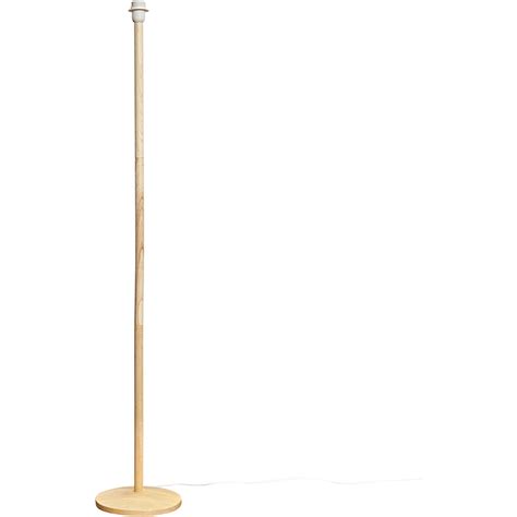 Single Stem Natural Light Wood Floor Lamp Base
