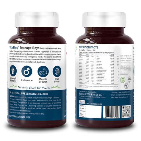 Buy VitaBliss for Teenage Boys | Energy, Immunity & Focus – Bliss Welness