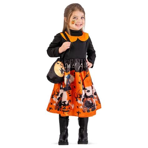 COSTUME STREGA ZUCCHETTA CON BORSINA PER BAMBINE TG. 3 ANNI