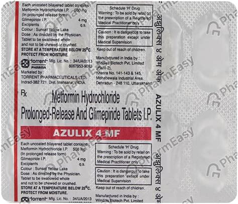 Azulix Mf 4mg Strip Of 10 Tablets: Uses, Side Effects, Price & Dosage ...
