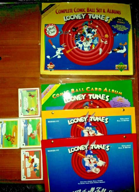 LOONEY TUNES COMPLETE COMIC BALL SET & ALBUMS UPPER DECK, CARDS Series 1