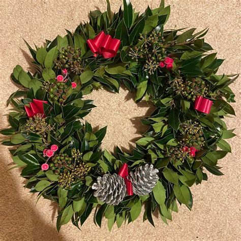 Handmade Christmas Holly Wreath - Etsy UK