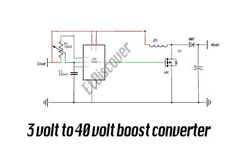 3 volt to 40 volt boost converter