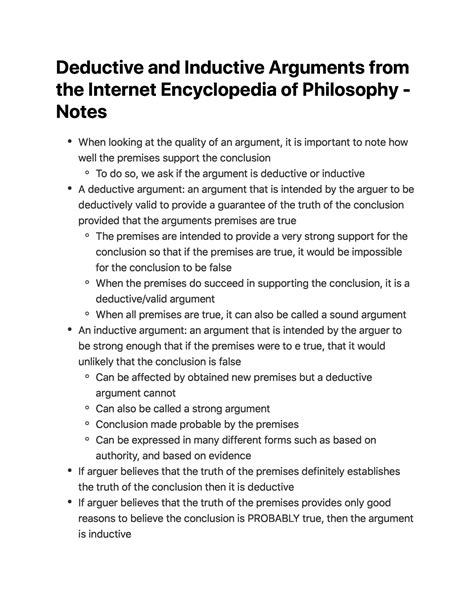 Deductive and Inductive Arguments from the Internet Encyclopedia of ...