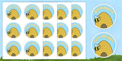 Busy Bee Classroom Helper Labels (teacher made) - Twinkl