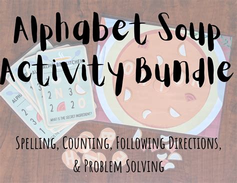 Alphabet Soup Game Activity - Counting, Spelling, Food, Cooking ...