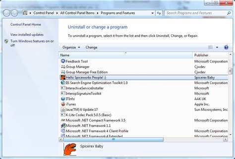 Add/Remove Software List 的图像结果