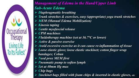 Occupational Therapy Management of Sensory Dysfunction & Oedema | PPTX