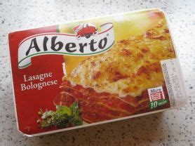 Alberto, Lasagne Bolognese Kalorien   Fertiggerichte   Fddb