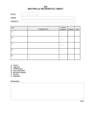 Fillable Online oceanleadership joi routing & transmittal sheet ...