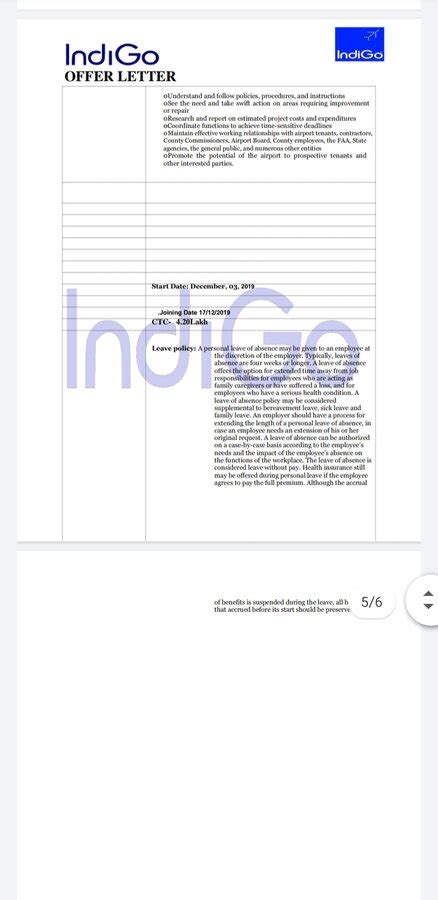 Indigo Airlines — fraud offer letter taking money