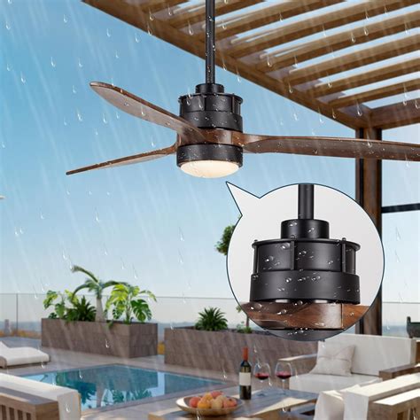 EKIZNSN 42 Inch Outdoor Ceiling Fan with Lights Waterproof, Wet Rated ...