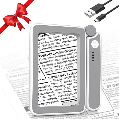 Amazon.com: MoKo Magnifying Glass for Reading, Rechargeable 4X Full ...