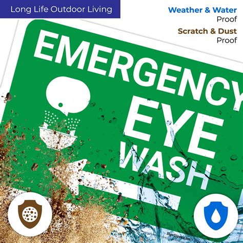 Sigo Signs Emergency Eye Wash With Left Arrow Sign, 10x7 India | Ubuy