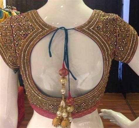 Simple & Beautiful Mirror Work Blouse Designs