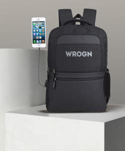 WROGN Backpack with USB Charging port 15.6 inch with Two Compartment ...