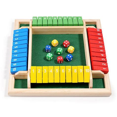 2-4 Player Wooden Number Dice Board Game Shut The Box Rules Math Game ...