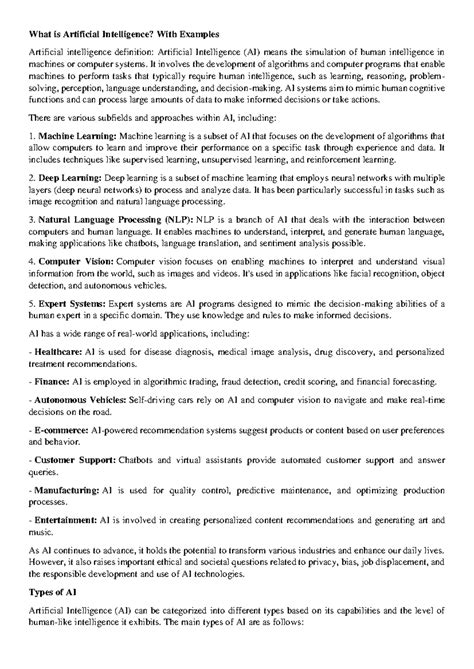 What is Artificial Intelligence notes - What is Artificial Intelligence ...