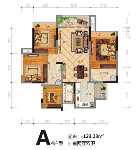 河北省沧州市运河区天成名著三室一厅一厨一卫105.58平米-v2户型图 - 小区户型图 -躺平设计家