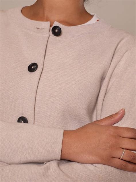 Celtic & Co. Knitted Round Neck Jacket, Oatmeal