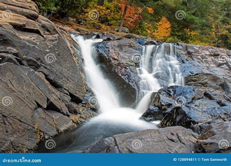 Canadian Shield Waterfall in Bracebridge, Ontario, Canada Stock Image ...