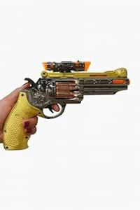 Steampunk Style Toy Revolver Gun, Gold and Black, with Decorative Scope ...