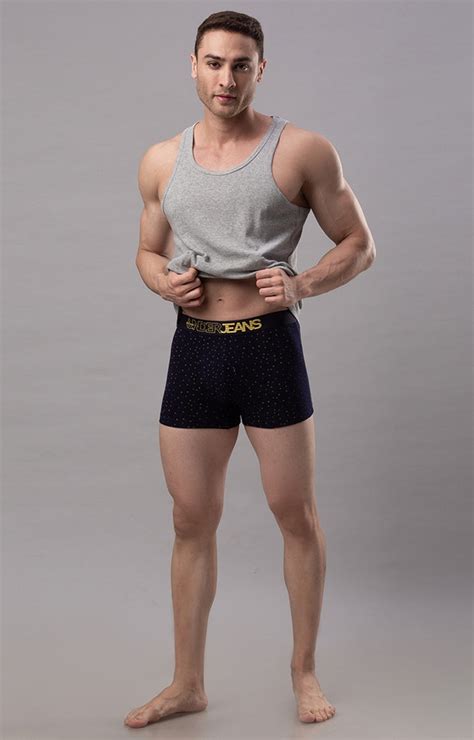 Buy Men Premium Cotton Blend Trunk Pack of 1- UnderJeans by Spykar