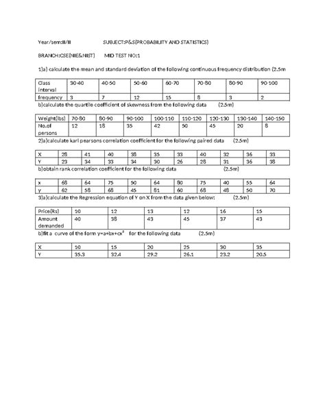 P&s mid1 - Year/sem:II/II SUBJECT:P&S(PROBABILITY AND STATISTICS ...