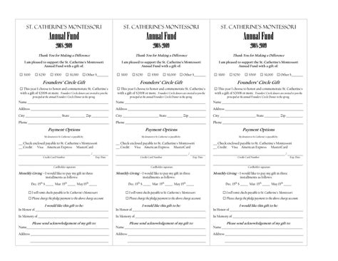 Non Profit Pledge Card Template