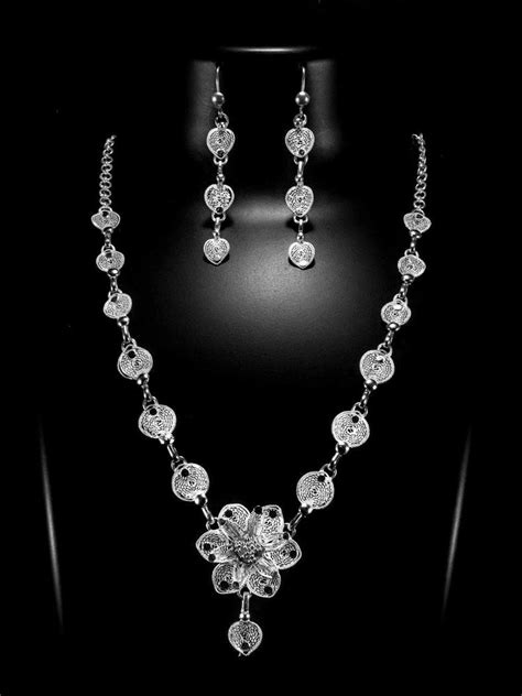 Silver Necklace Sets online for Women | Silver Linings Filigree ...