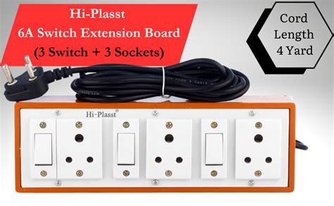Buy Hi-Plasst 6amp Electric Switch Board for Computer,Printer ...