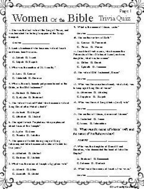 Bible Trivia Questions And Answers 10 Free Pdf Printables – Artofit
