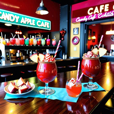 Vibrant Candy Apple Cafe: Delightful Cocktails and Sweet Treats Await You