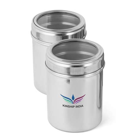 Stainless Steel See Through Containers Set Of 2