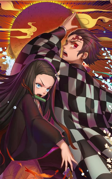 1200x1920 Resolution Demon Slayer Kimetsu No Yaiba Art Nezuko x Tanjiro ...
